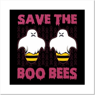 Save The Boo Bees Breast Cancer Awareness Halloween Posters and Art